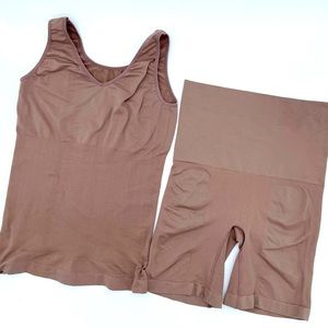 Skinny Girl XL Smoothers and Shapers Beige Top and Bottom Shapewear